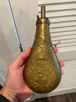 American Eagle Gun Powder Flask From The Civil War Era Vintage