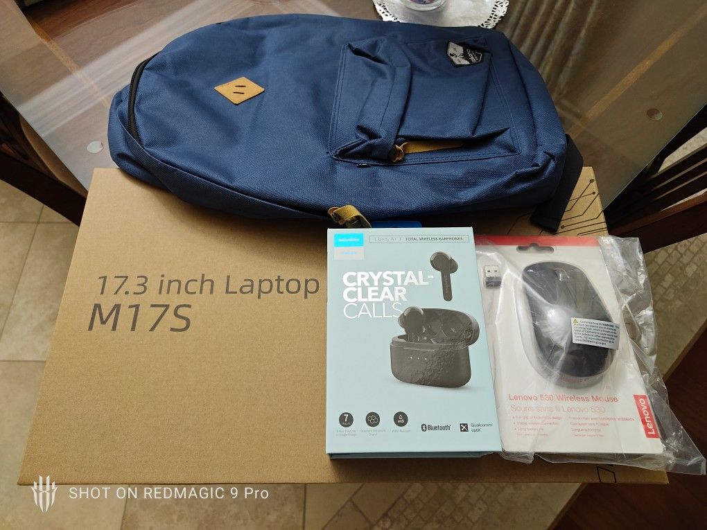 SGIN M17S Intel i3-5005U 2.40GHz 17.3 Inch FHD IPS 4GB 128GB SSD Windows 11 Lenovo 530 Wireless Mouse Laptop Backpack Earbuds Bundle Brand New Sealed