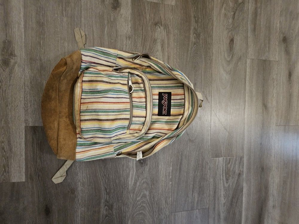 Striped Jansport Backpack