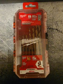 NEW Milwaukee PACKOUT Shockwave Titanium Drill Bit Set 15-Piece