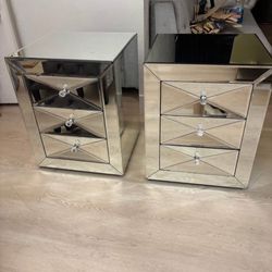 Mirror Night Stand Set