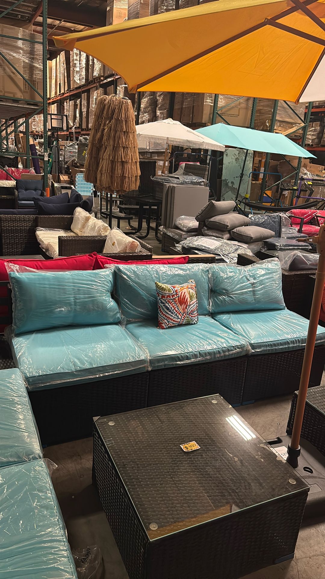 ON SALE!! 8 Pieces Outdoor Conversation Set In Turquoise Blue