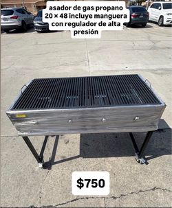 Asador de gas propano de 20x48