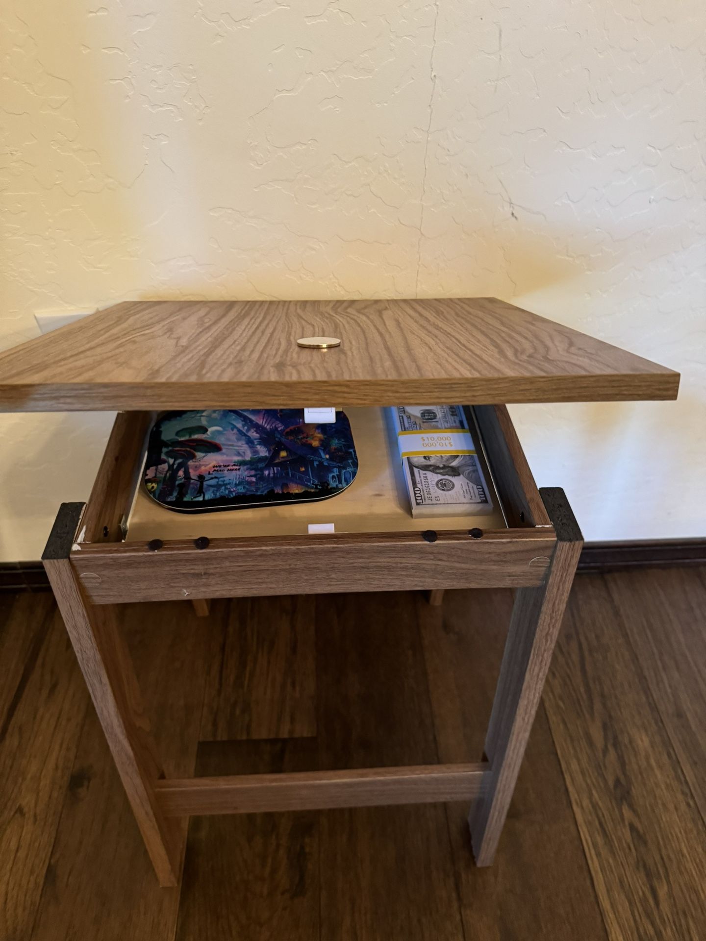 Locking Brown Or Black Gun Safe Hidden Compartment Concealment End table To  Hide Your Valuables In, image size:1440x1920