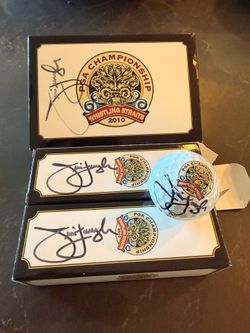 Jim Furyck 6 Signed Golf Balls & Case