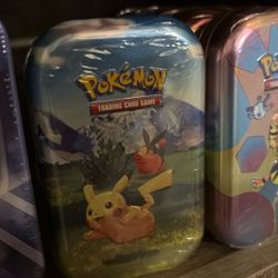 Pokemon TCG: Mega Evolution-Ascended Heroes Mini Tin: Pikachu & Tepig (1 Sticker Sheet, a Pokémon Art Card & 2 Booster