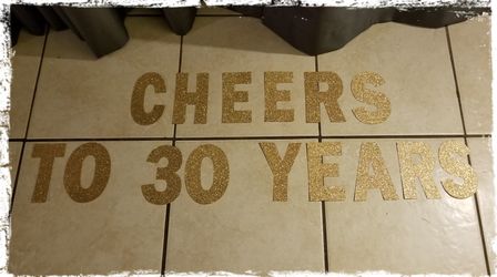 Cheers to 30 years banner