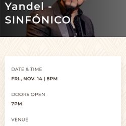(3) Yandel Tickets For 11/14/2025 @ Yaamava