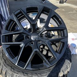 SET OF FOUR 22” CHEVY GMC WHEELS AND TIRESS