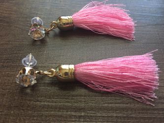Pink diamond earring set
