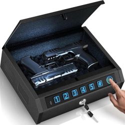Fingerprint Safe Quick Access Fingerprint Key & Code Carbon Steel Strong Safe NEW