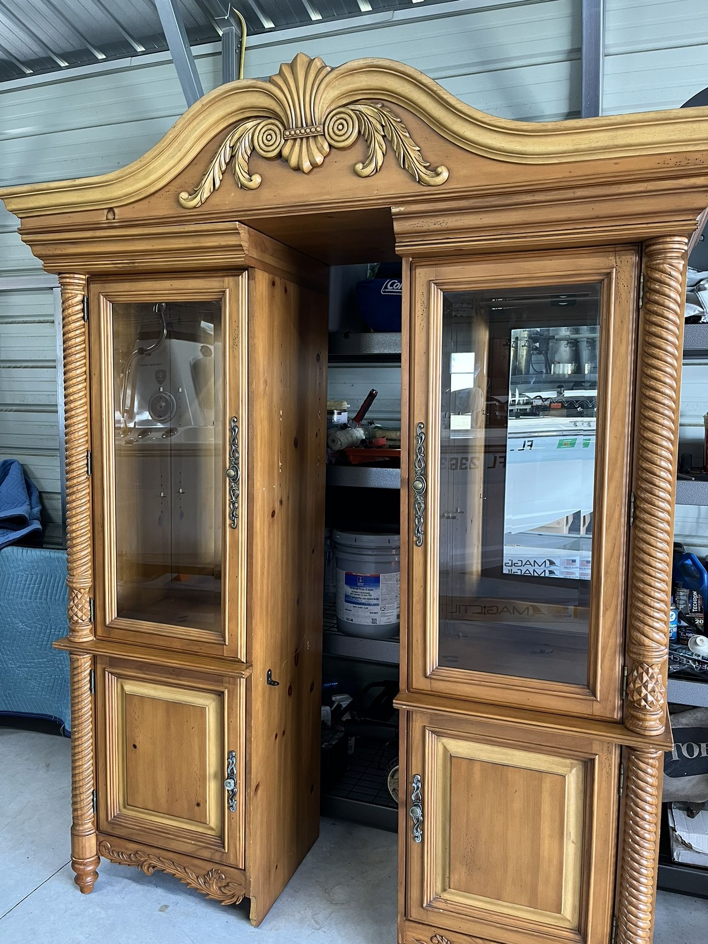 A China Hutch and TV Stand
