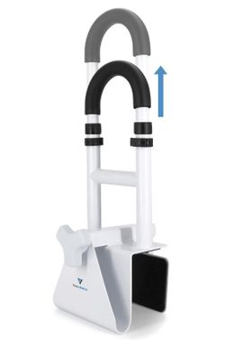 Vaunn Medical Bathtub Handle Grab Bar and Safety Rails for Seniors, Height Adjustable Tub Handles