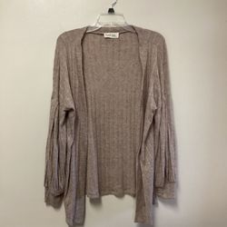 Women’s PEACH LOVE California Rayon/polyester/nylon beige open cardigan long sleeve sweater… Size small