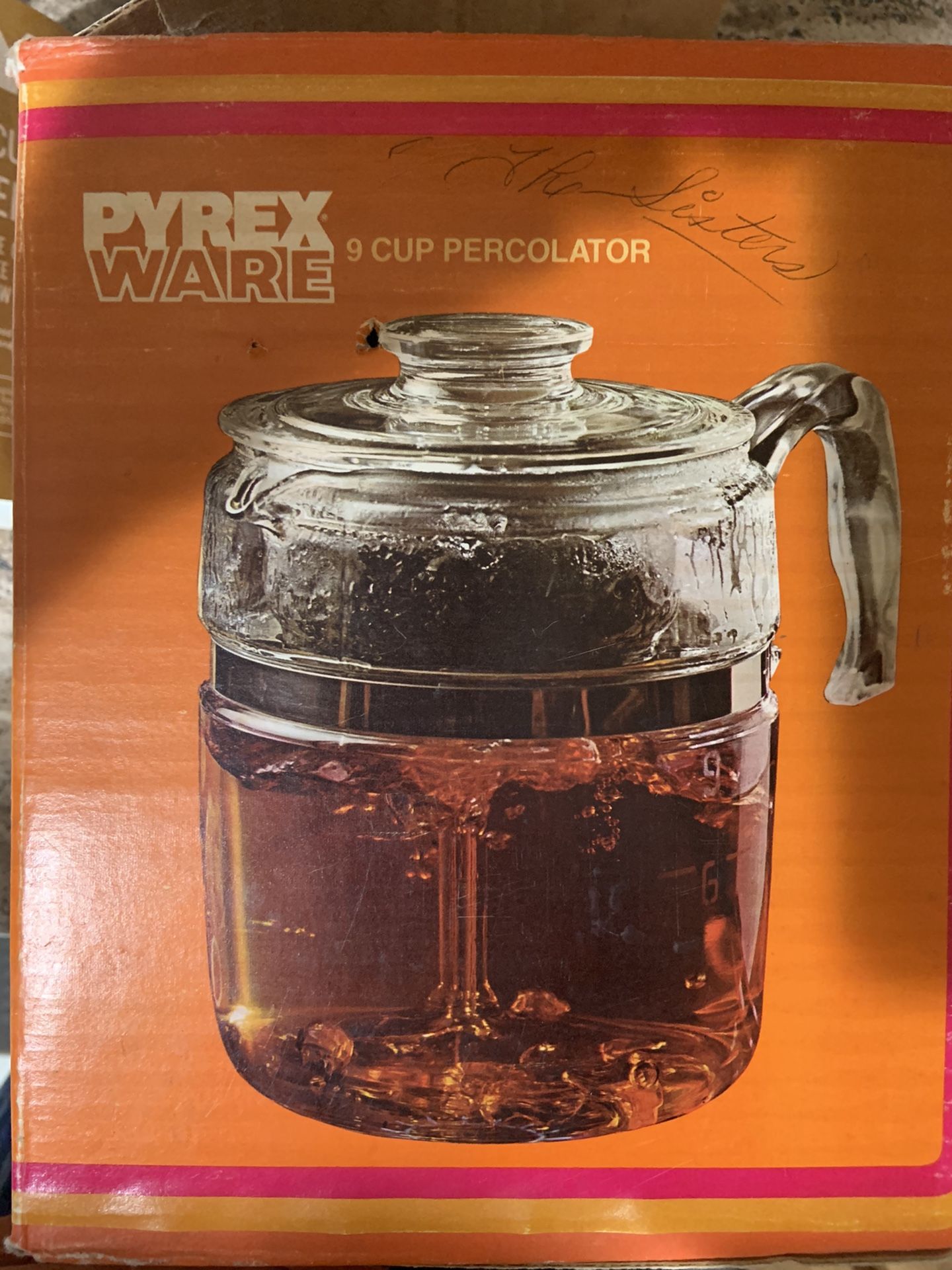 1941 PYREX WARE 9 cup percolator 49.5 oz model 7759