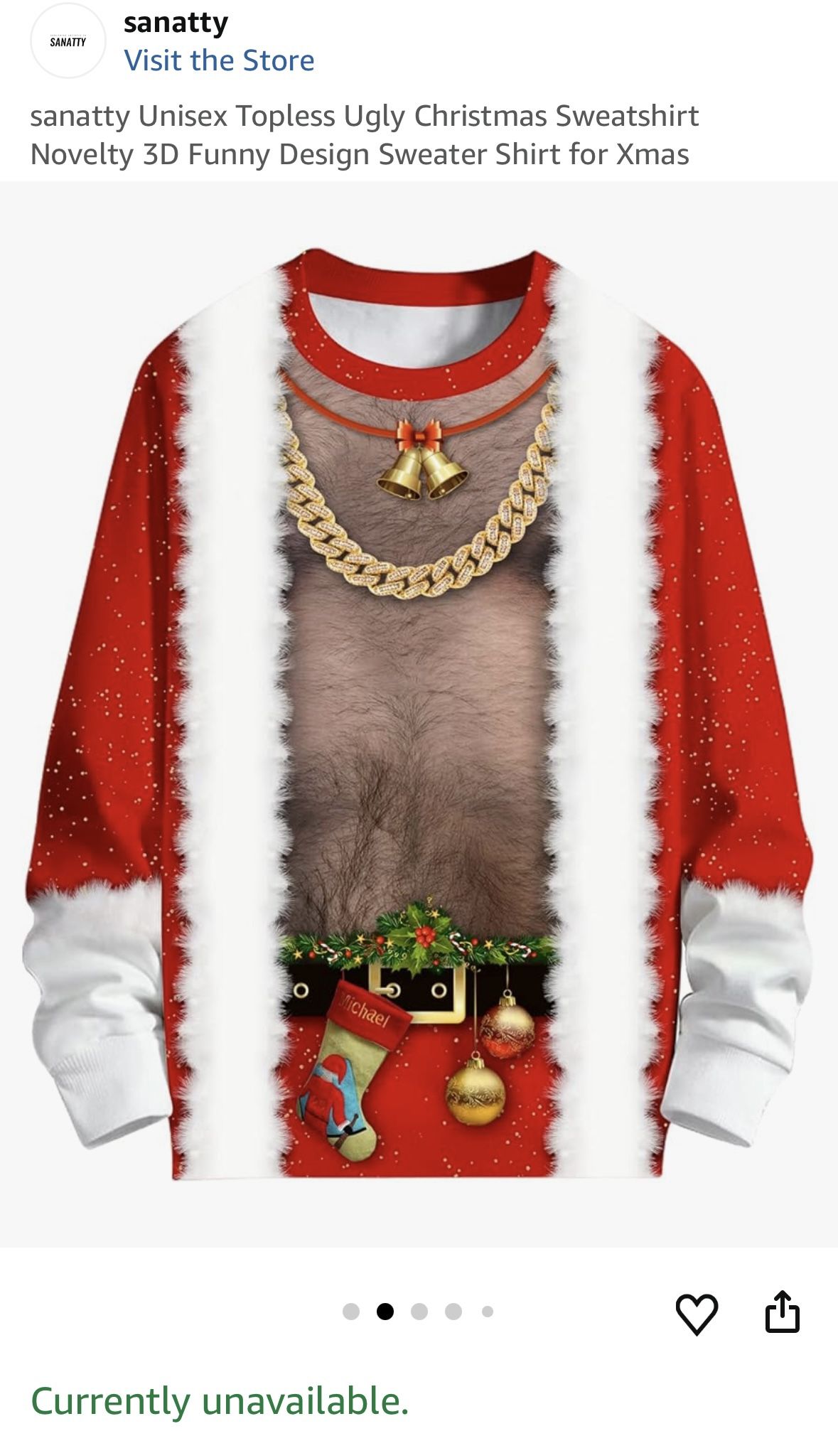 Ugly Christmas Sweater Sweatshirt Men’s 2Xl