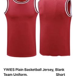 YWIES Plain Basketball Jersey, Blank Team Uniform