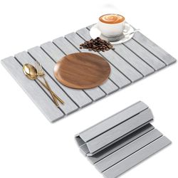 Large Stone Dish Drying Mat for Kitchen Counter, 24"×16" – Quick Drying Diatomaceous Earth, Super Absorbent, Non-Slip, Birthday Gfts for Women Mom Gra