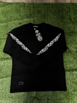 Black and white chrome heart long sleeve