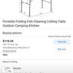 Portable Kitchen Table 