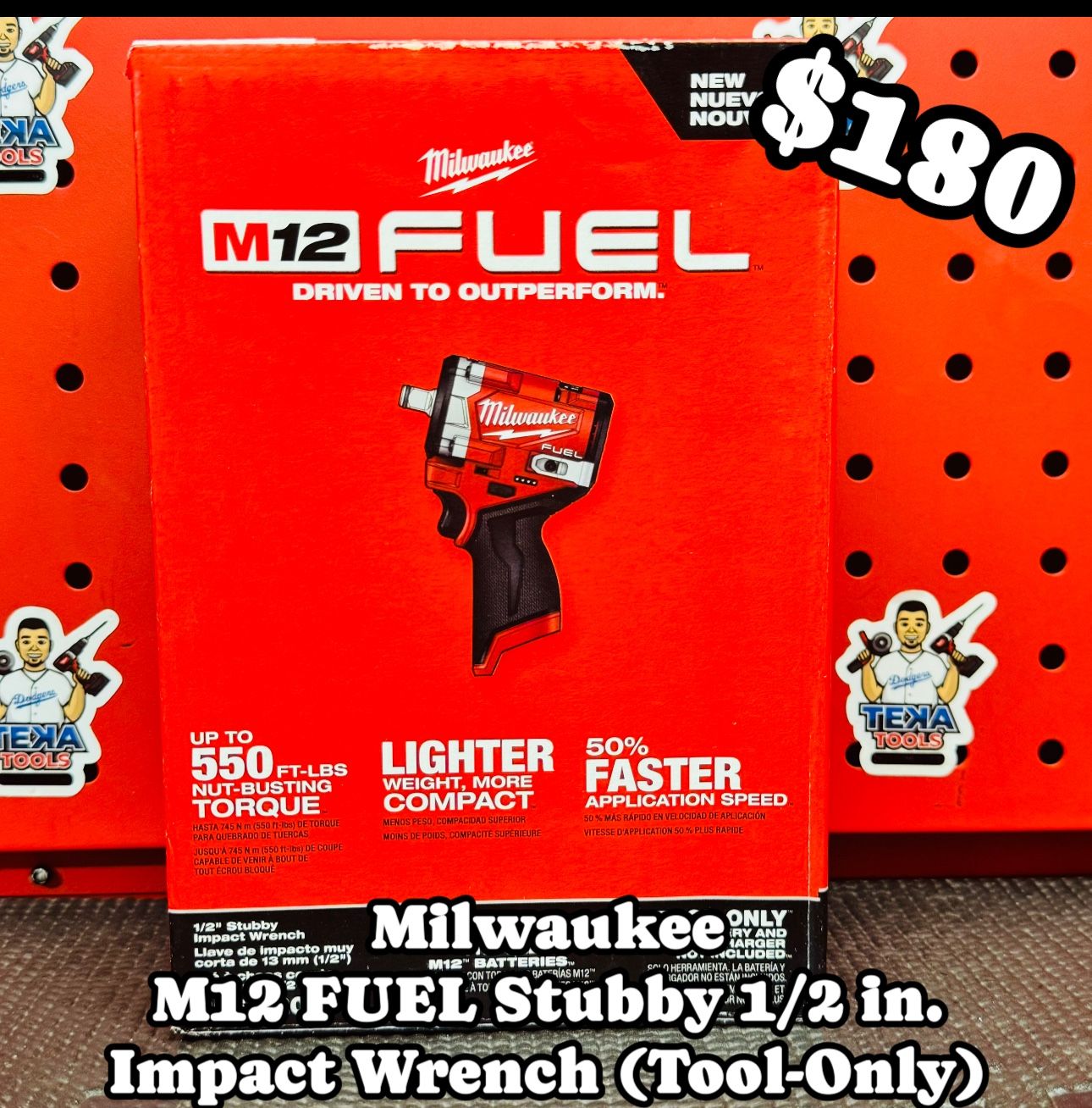 Milwaukee M12 FUEL 12V Lithium-Ion Brushless Cordless Stubby 1/2 in. Impact Wrench (Tool-Only)