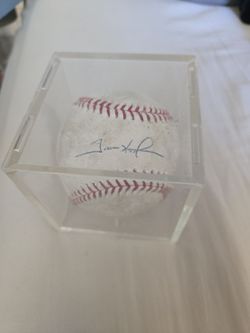 Game used foulball signed by HOF Trevor Hoffman