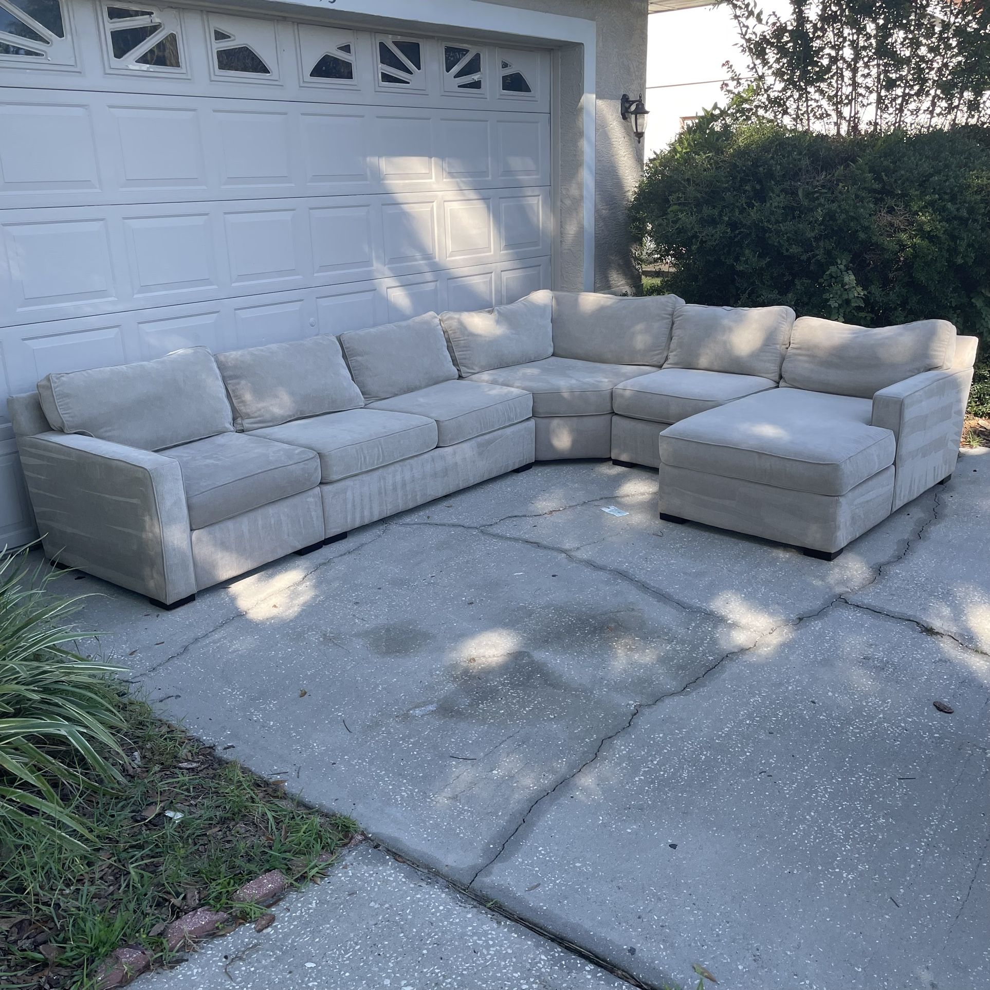 Light Beige Modular Sectional with Chaise