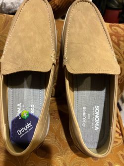 Sonoma Men's Tan Suede Slip-On Loafers