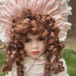 Vintage Kristina Jill Doll Cracker Barrel American Classics Porcelain Stand 23"   Measurements are approximate.   Non-smoking no pet home. Please see 
