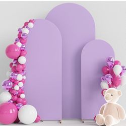 kceer Wedding Arch Cover Set of 3 Spandex Fitted Wedding Arch Stand Covers for Round Top Chiara Arch Backdrop Stands Cover for Birthday Party Ceremony