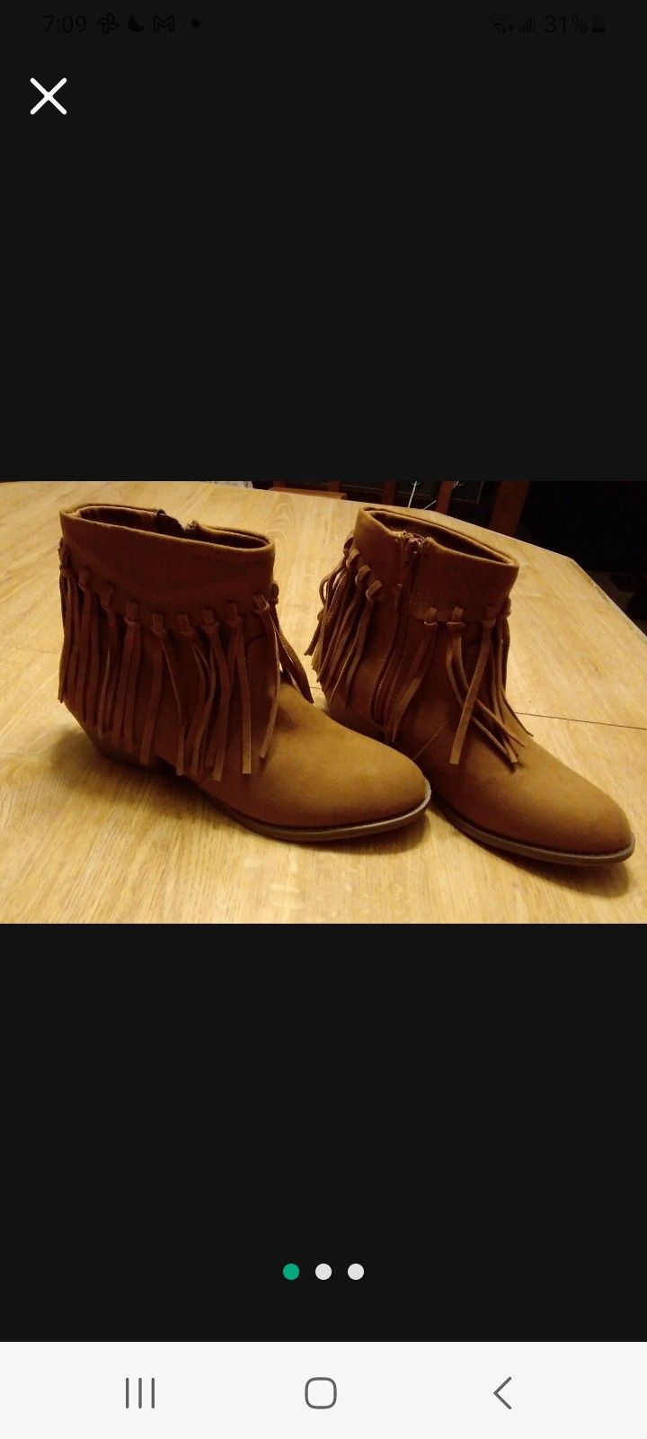 New, Never Worn Mia Brown Suede Look Fringe Boots