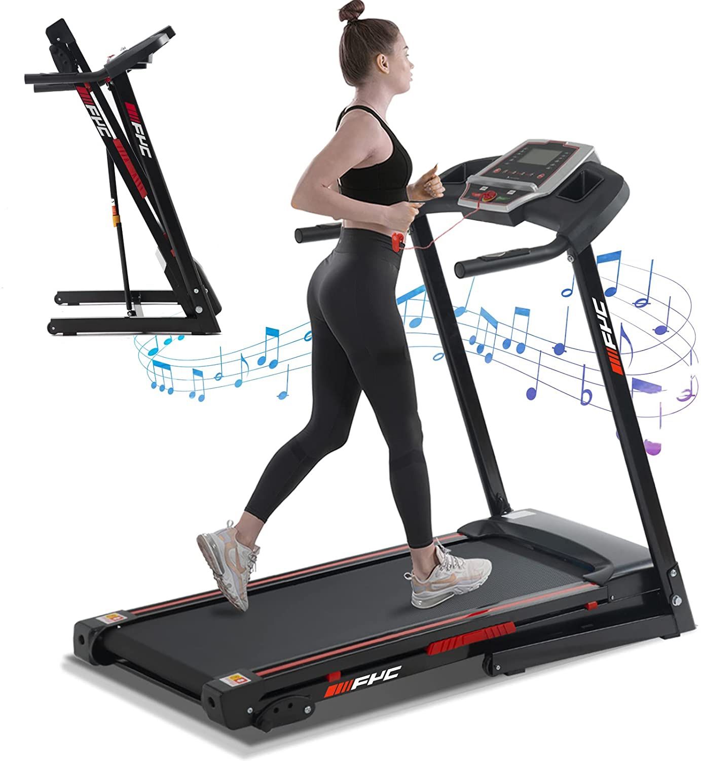Folding Treadmills for Home 17 Wide Foldable Running Machine with