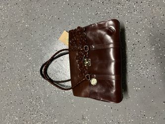 Patricia Nash Hand Cut Tooled P531354 British Tan Leather Hand Bag