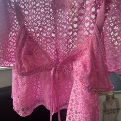 Juicy Couture Pink Cami & Lace Top Set Size Large