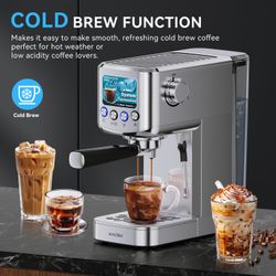 XIXUBX Espresso Machine 20 Bar with Milk Frother, Stainless Steel Coffee Maker