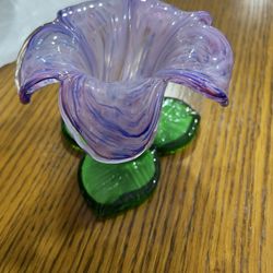 Hand Blown Purple Variegated Vase