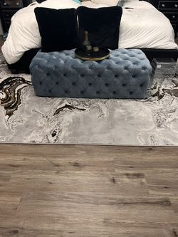 Light Blue Tuff Ottoman 