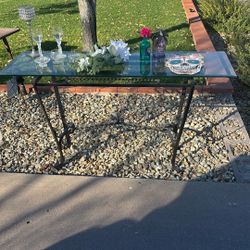 Rod Iron Glass top Table 
