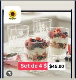Especial $45.00 Set de 4 Vasos Para Refrescos  Wisky Aguas Preparadas Postres Nieve Cristal Heritage Grueso Princess House Ventas Finales