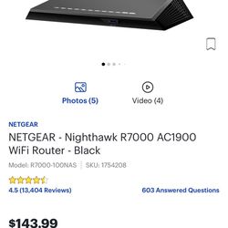 Netgear Nighthawk R7000 AC1900 WiFi Router