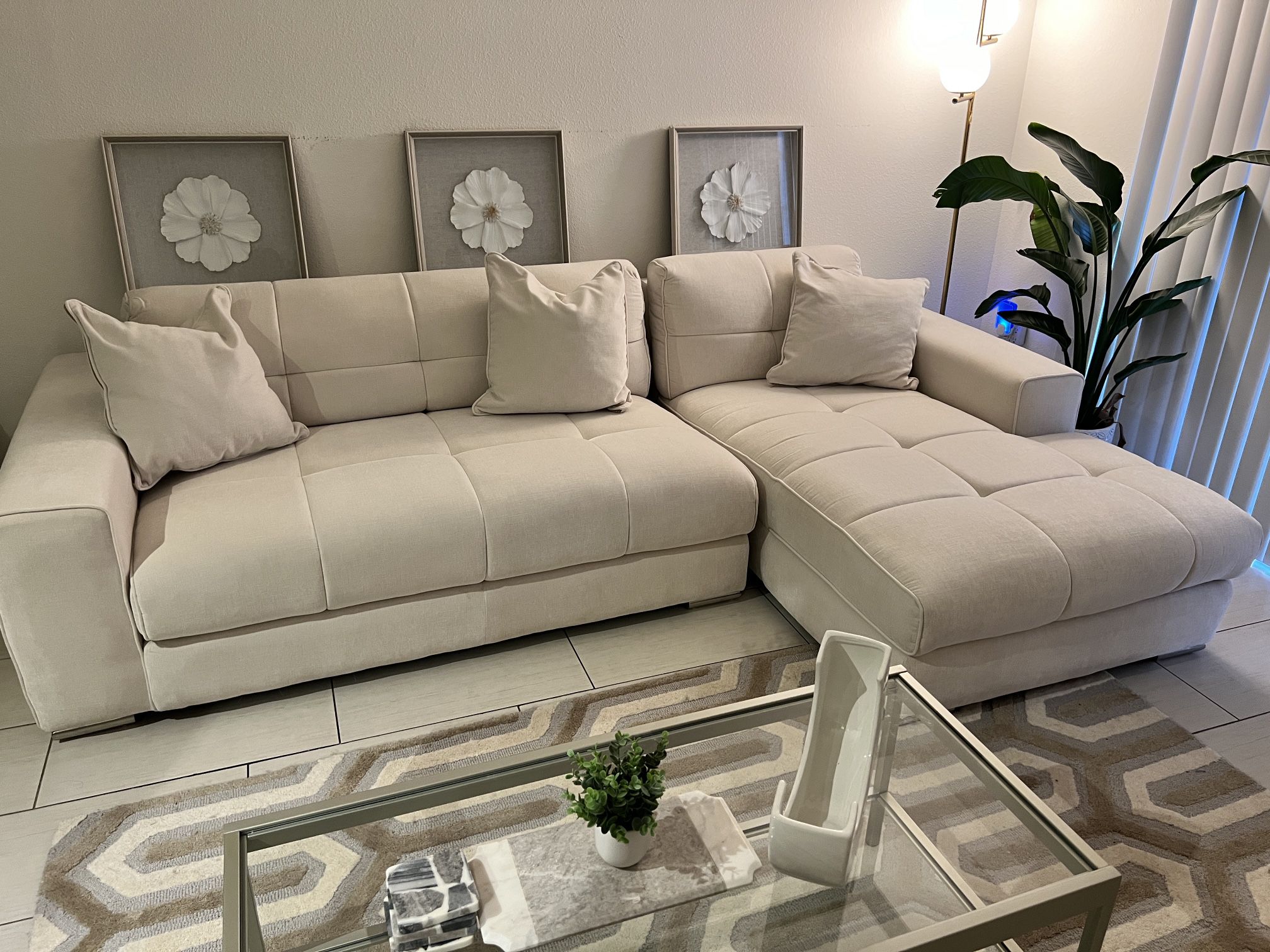 Move Out Sale: White / Cream Sectional 
