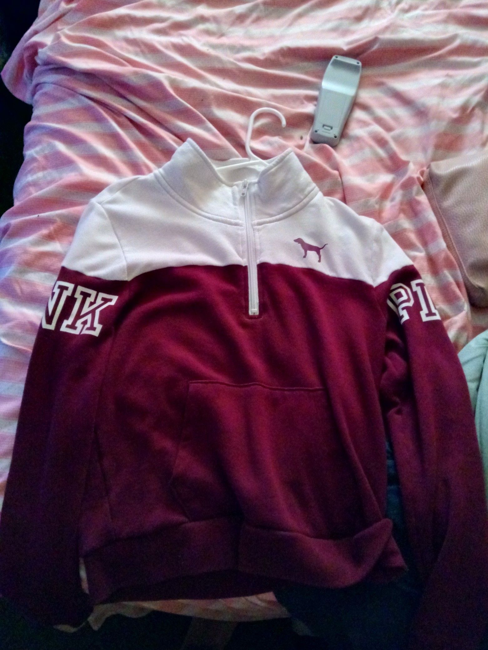 Pink mid zip jacket