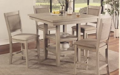 Brand New 5 PCs Counter Height Dinning Set Gray