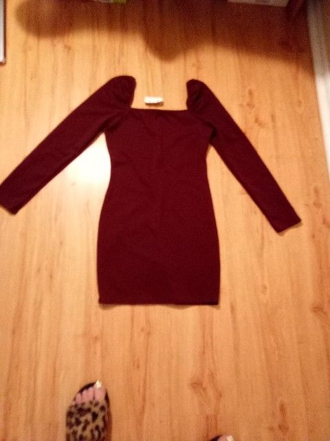 Marron Long Sleeved Bodycon Mini Dress