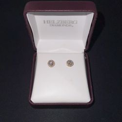 Diamond Stud Earrings 1/4ct With 10k Gold