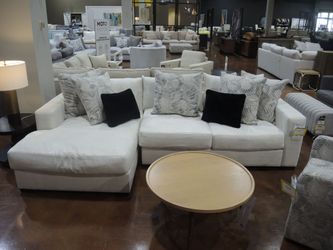 Dunaway 2 Piece Left Chaise Sectional - Natural Ivory | L-Shaped Couch | Corner Couch