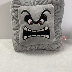 Vintage Nintendo Super Mario Thwomp 8" Plush Stuffed Toy 