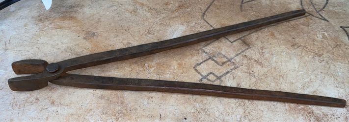 Antique Iron Nippers blacksmith Puller Tool 15” long  (READ DESC)