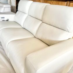 🌻NEW KRAMER  LEATHER  POWER RECLINING SOFA  $850🌻