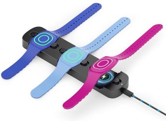 3‑in‑1 Charging Station for MagicBand+ Magic Band Plus, Portable Charger Dock 90-Min Fast Charge for 3 Bands, Click‑to‑Lock Design, USB‑C Travel Hub f